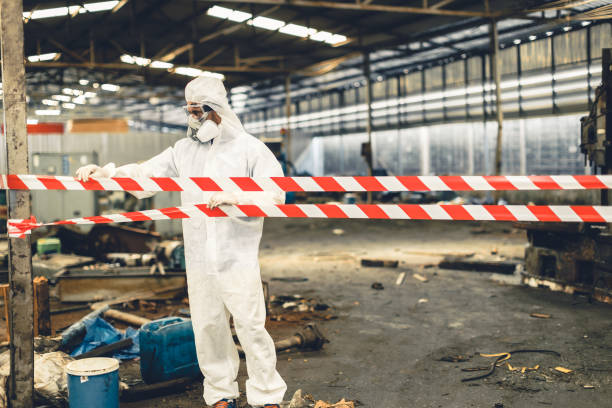 Professional Sewage Cleanup technician working in Unionville Center, OH